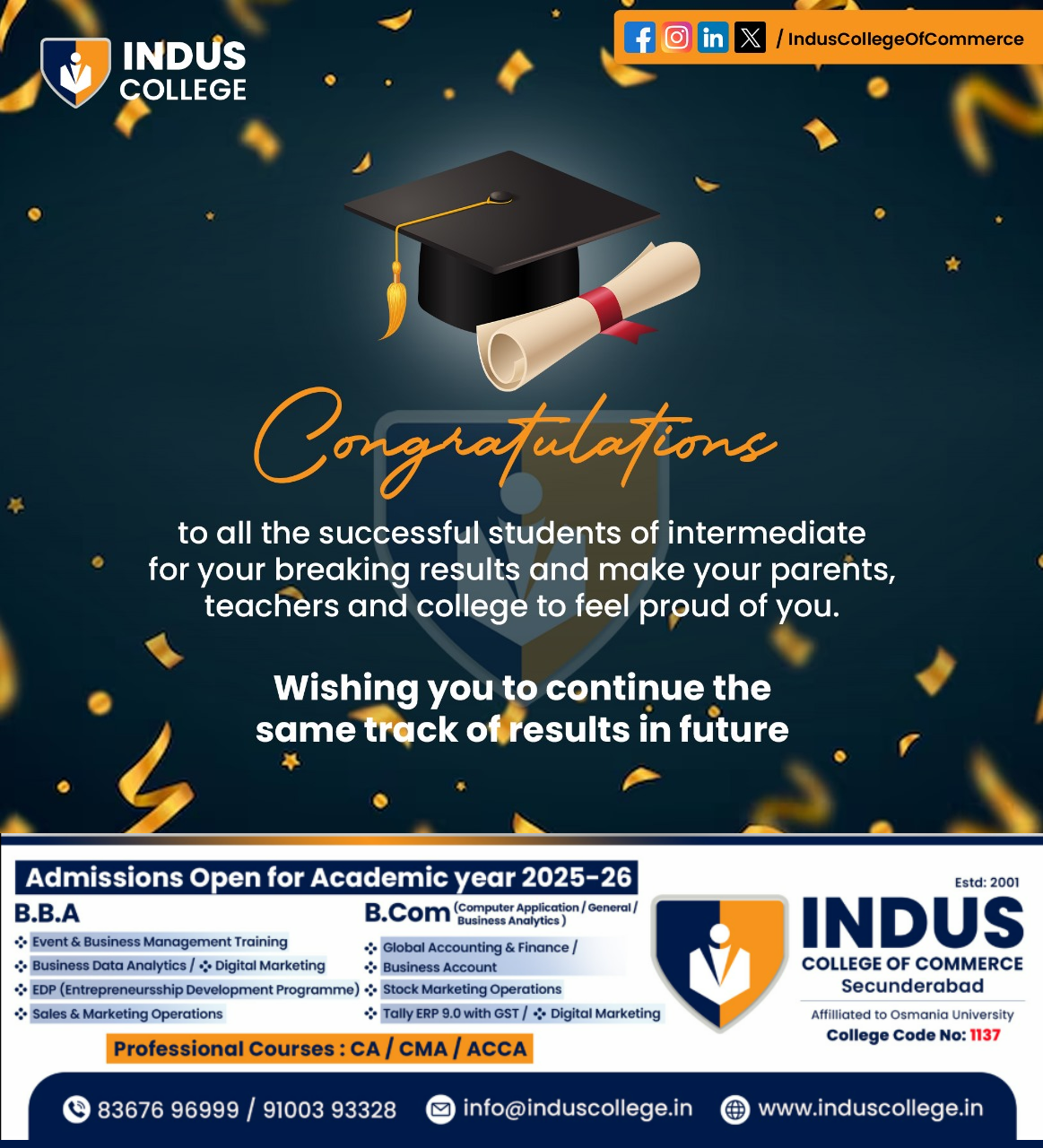 TS Inter Results Poster